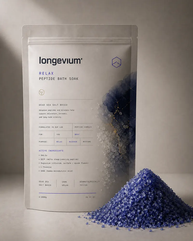 longevium' RELAX peptide bath soak pouch